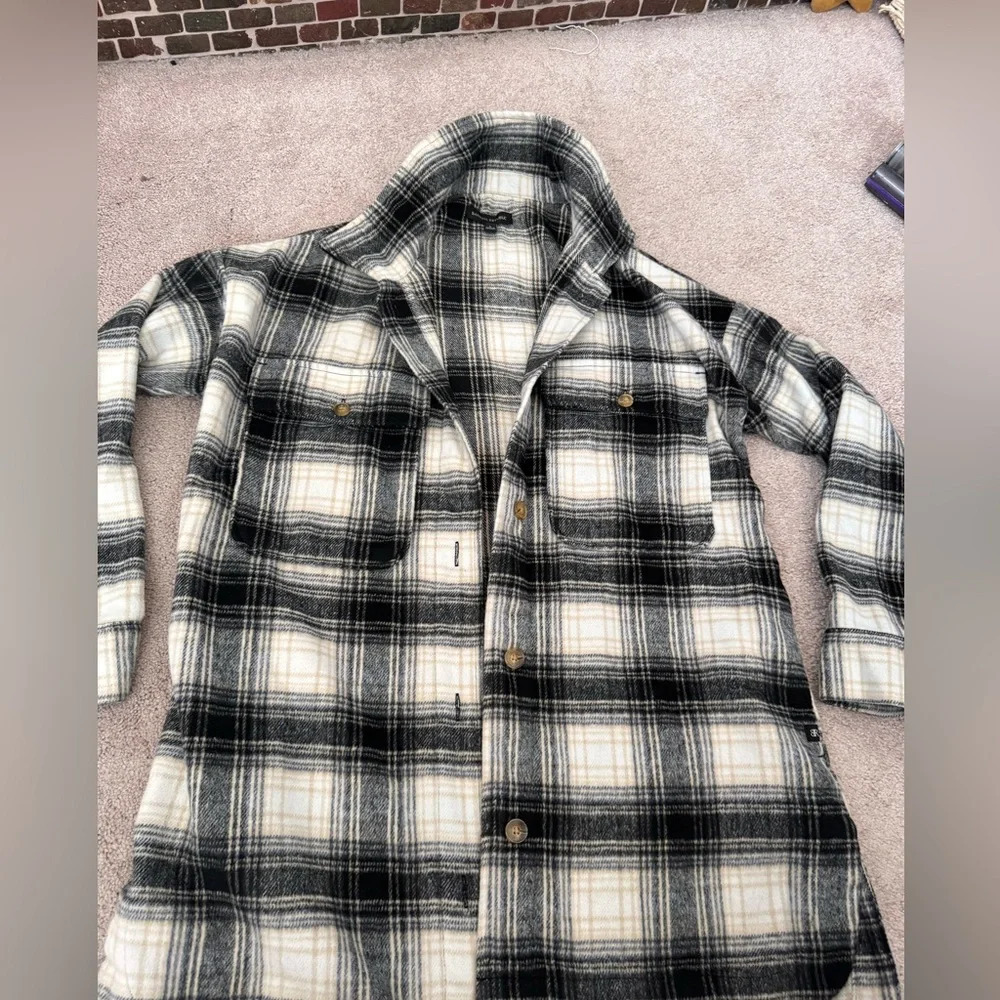 Banana Republic Women Plaid Flannel Shirt Jacket wWith Pockets Button Up SMALL - Picture 16 of 16